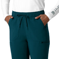 Force Cross-Flex Women's Straight Leg Cargo Scrub Pant Caribbean side detail 2