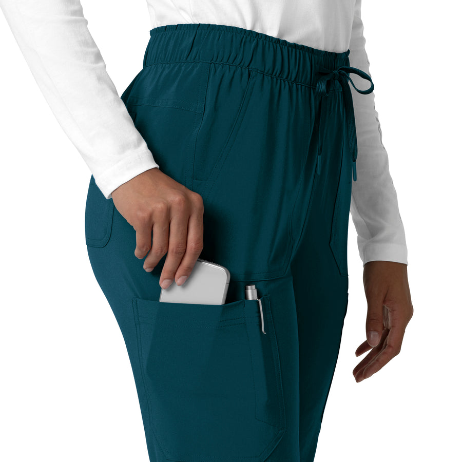 Force Cross-Flex Women's Straight Leg Cargo Scrub Pant Caribbean back detail