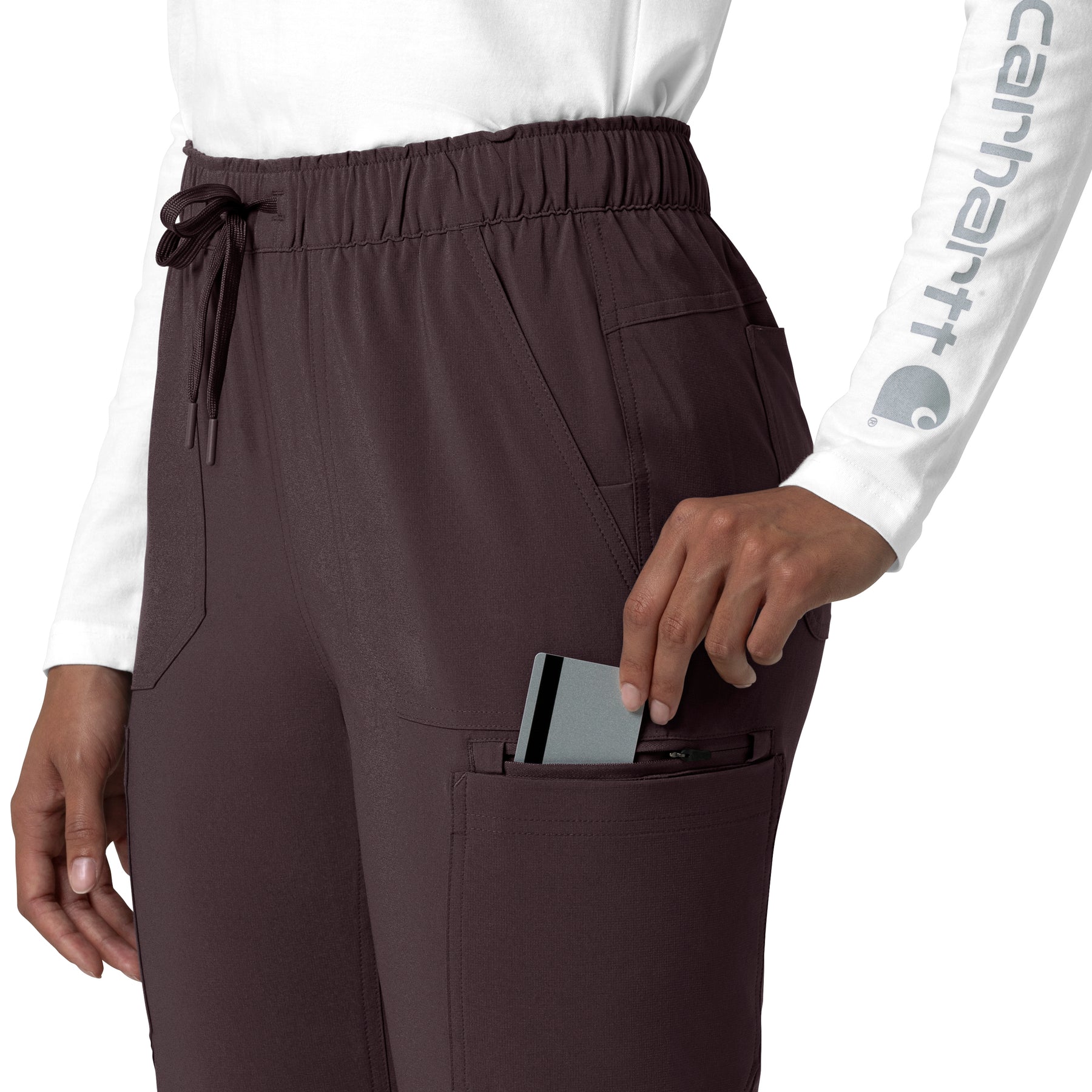 Carhartt Force Cross-Flex Women's Straight Leg Cargo Scrub Pant - Dark Sepia