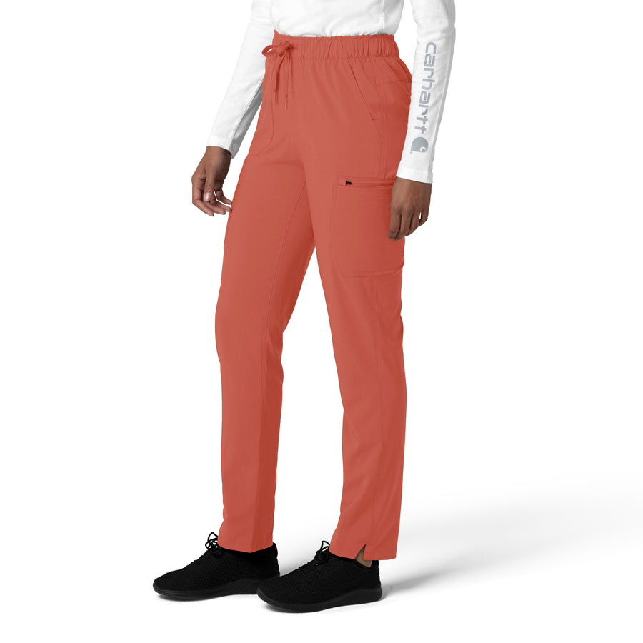 Force Cross-Flex Women's Straight Leg Cargo Scrub Pant Dusty Cedar side view