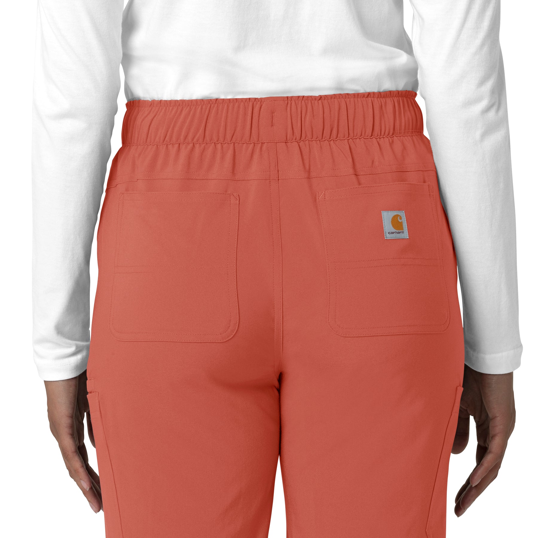 Force Cross-Flex Women's Straight Leg Cargo Scrub Pant Dusty Cedar hemline detail