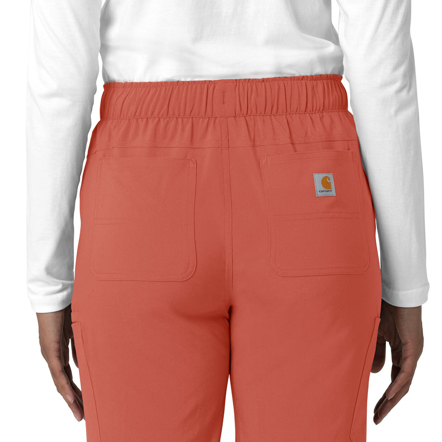 Force Cross-Flex Women's Straight Leg Cargo Scrub Pant Dusty Cedar hemline detail