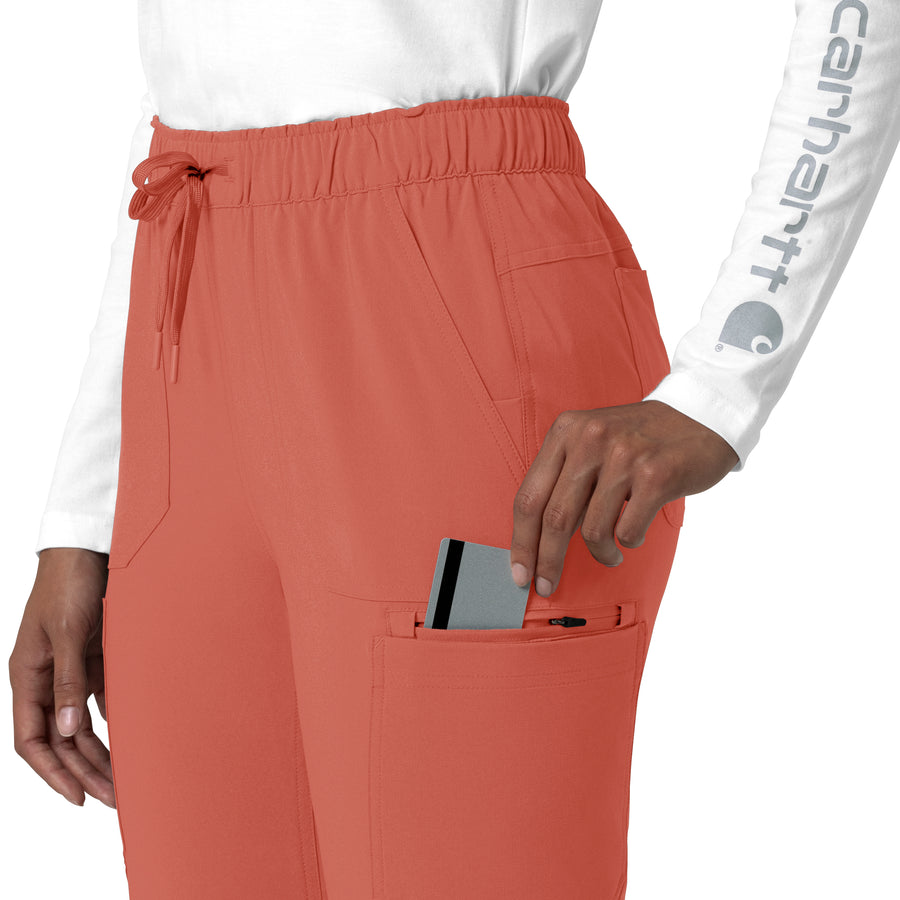 Carhartt Force Cross-Flex Women's Straight Leg Cargo Scrub Pant - Dusty Cedar
