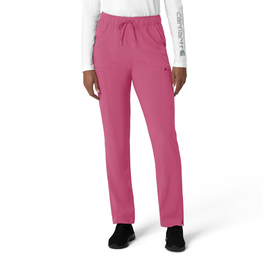 Force Cross-Flex Women's Straight Leg Cargo Scrub Pant Electric Fuschia