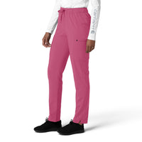 Force Cross-Flex Women's Straight Leg Cargo Scrub Pant Electric Fuschia side view