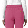 Force Cross-Flex Women's Straight Leg Cargo Scrub Pant Electric Fuschia hemline detail