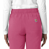 Force Cross-Flex Women's Straight Leg Cargo Scrub Pant Electric Fuschia hemline detail