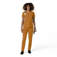 Force Cross-Flex Women's Straight Leg Cargo Scrub Pant Fox Brown full scrub set