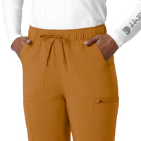 Force Cross-Flex Women's Straight Leg Cargo Scrub Pant Fox Brown side detail 2