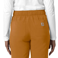 Force Cross-Flex Women's Straight Leg Cargo Scrub Pant Fox Brown hemline detail