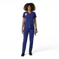 Force Cross-Flex Women's Straight Leg Cargo Scrub Pant Galaxy Blue full scrub set