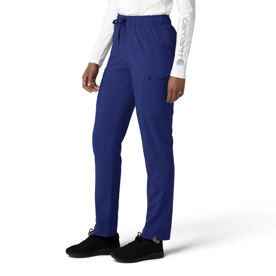 Force Cross-Flex Women's Straight Leg Cargo Scrub Pant Galaxy Blue side view