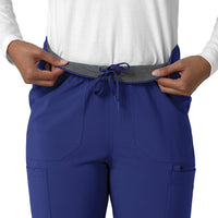 Force Cross-Flex Women's Straight Leg Cargo Scrub Pant Galaxy Blue side detail 1