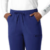 Force Cross-Flex Women's Straight Leg Cargo Scrub Pant Galaxy Blue side detail 2