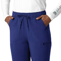 Force Cross-Flex Women's Straight Leg Cargo Scrub Pant Galaxy Blue side detail 2