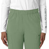 Force Cross-Flex Women's Straight Leg Cargo Scrub Pant Green Slate front detail