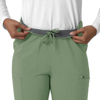 Force Cross-Flex Women's Straight Leg Cargo Scrub Pant Green Slate side detail 1