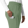 Force Cross-Flex Women's Straight Leg Cargo Scrub Pant Green Slate back detail
