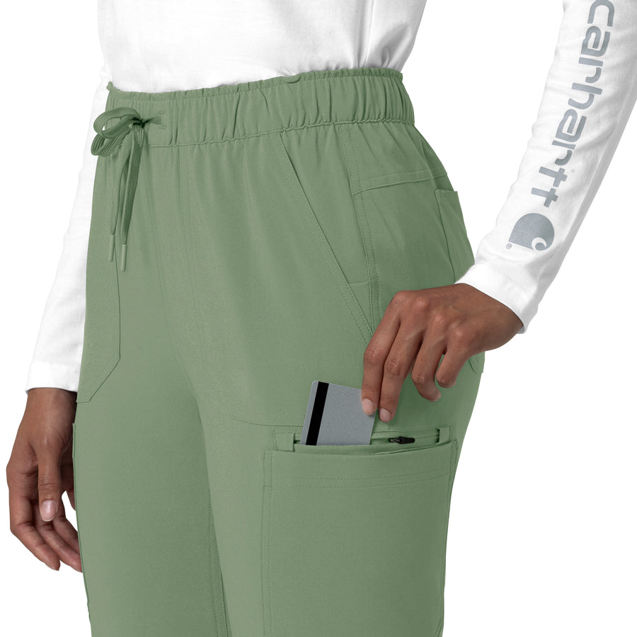 Carhartt Force Cross-Flex Women's Straight Leg Cargo Scrub Pant - Green Slate
