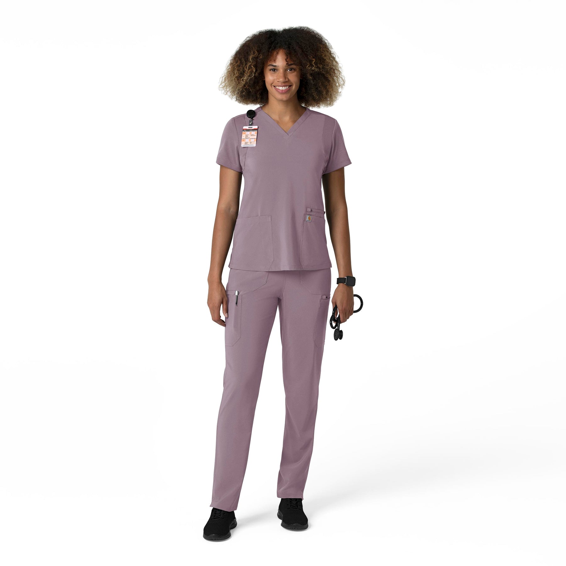 Force Cross-Flex Women's Straight Leg Cargo Scrub Pant Lavender Mist full scrub set