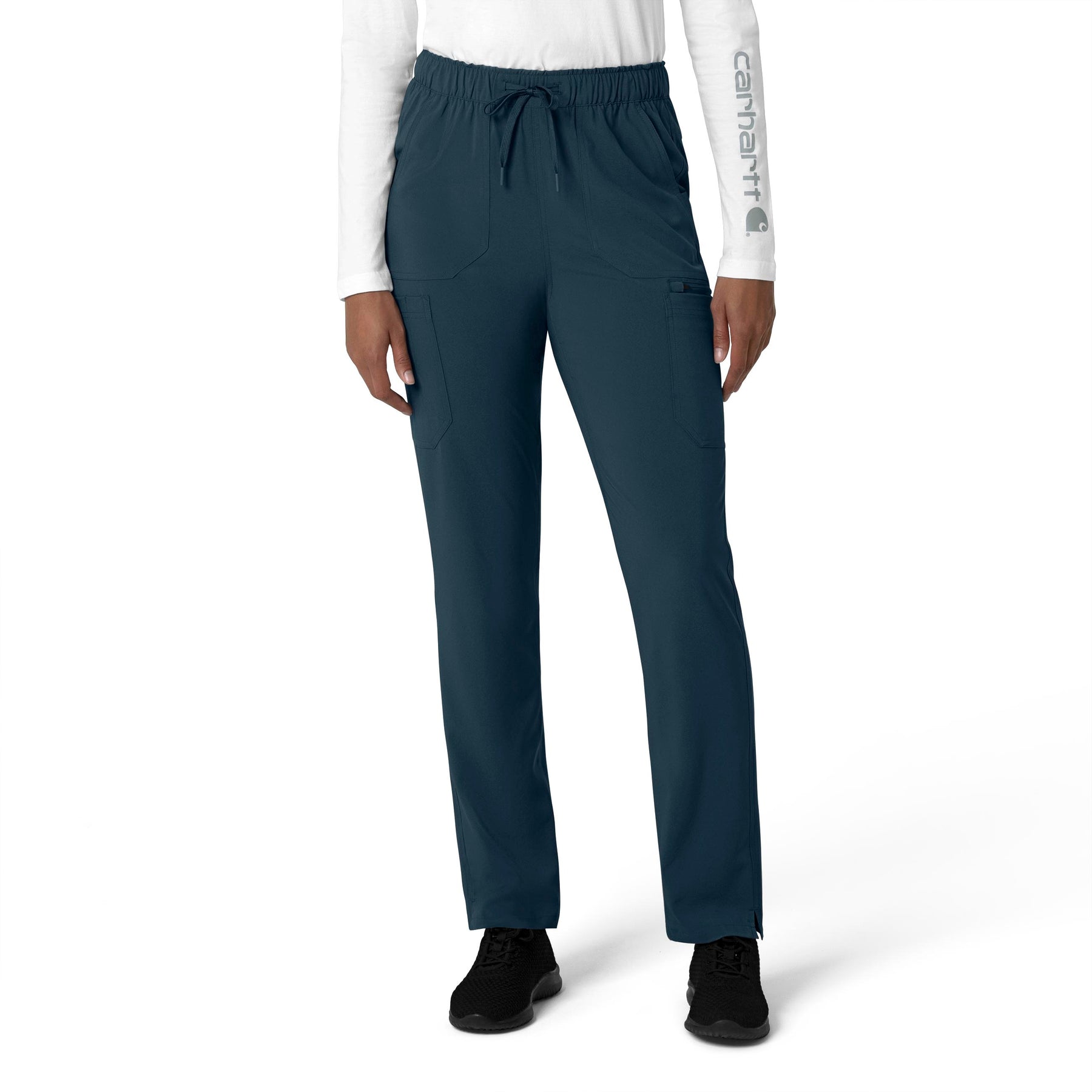 Force Cross-Flex Women's Straight Leg Cargo Scrub Pant Navy