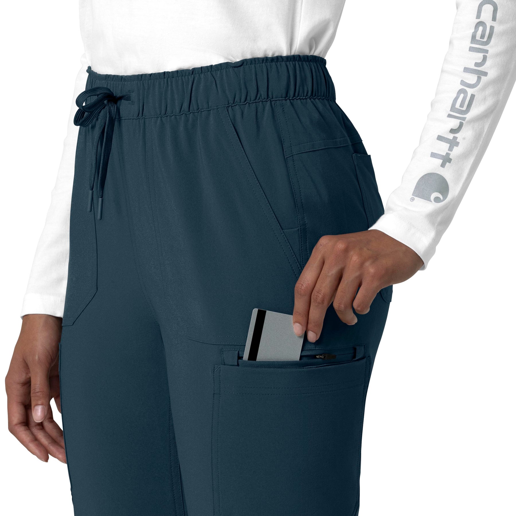 Carhartt Force Cross-Flex Women's Straight Leg Cargo Scrub Pant - Deep Navy