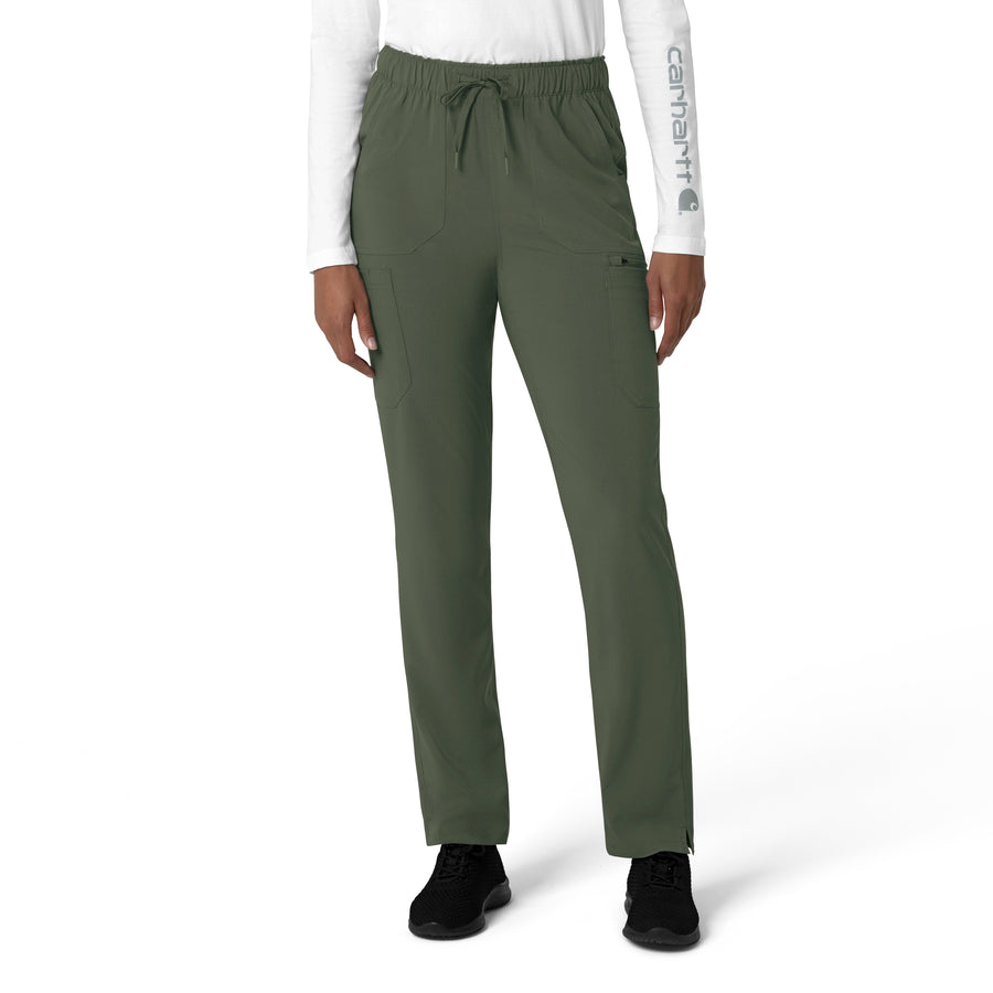 Force Cross-Flex Women's Straight Leg Cargo Scrub Pant Olive