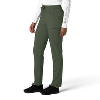Force Cross-Flex Women's Straight Leg Cargo Scrub Pant Olive side view