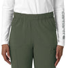 Force Cross-Flex Women's Straight Leg Cargo Scrub Pant Olive front detail