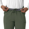 Force Cross-Flex Women's Straight Leg Cargo Scrub Pant Olive side detail 1