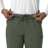 Force Cross-Flex Women's Straight Leg Cargo Scrub Pant Olive side detail 1