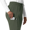 Force Cross-Flex Women's Straight Leg Cargo Scrub Pant Olive back detail