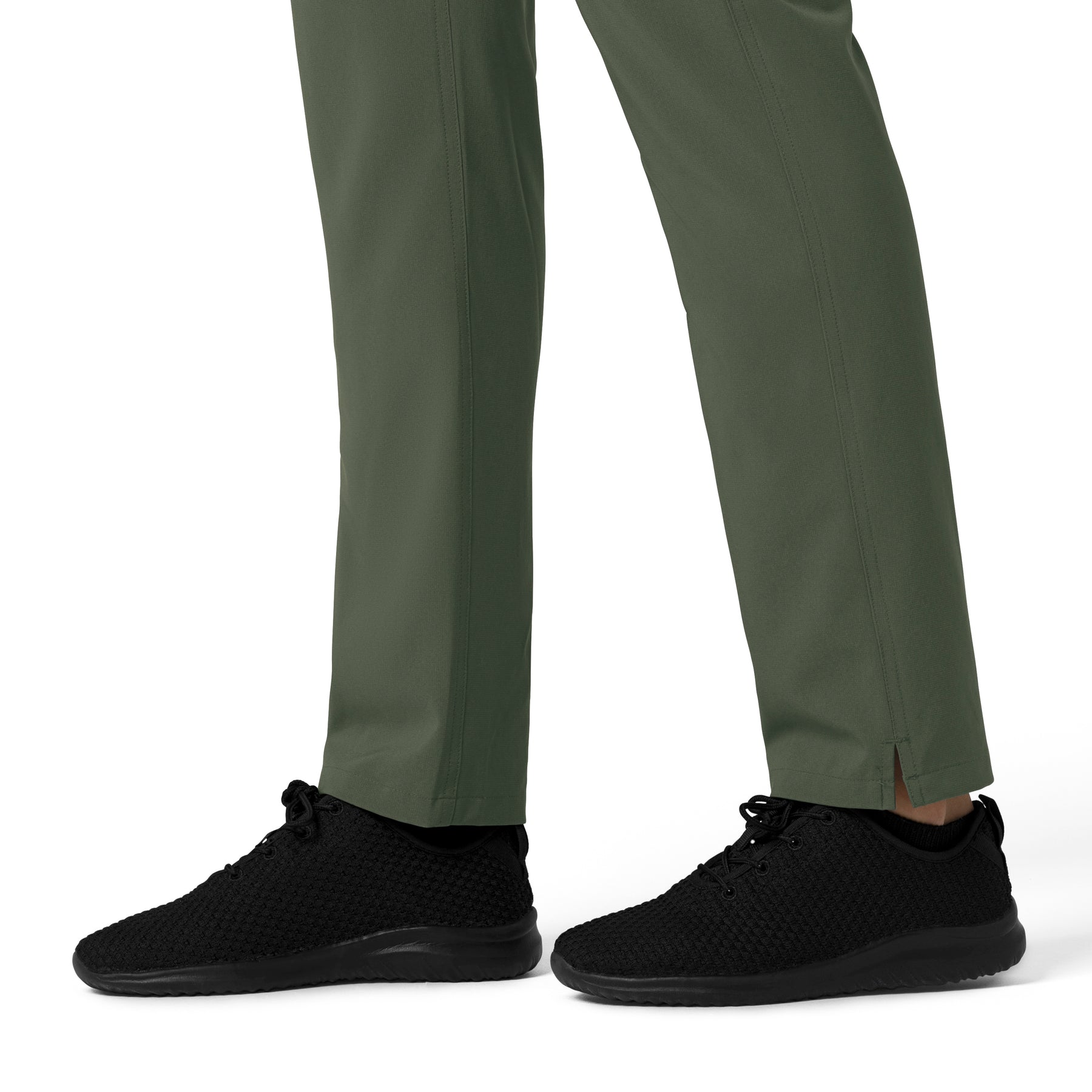 Force Cross-Flex Women's Straight Leg Cargo Scrub Pant Olive hemline details