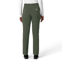 Force Cross-Flex Women's Straight Leg Cargo Scrub Pant Olive back view