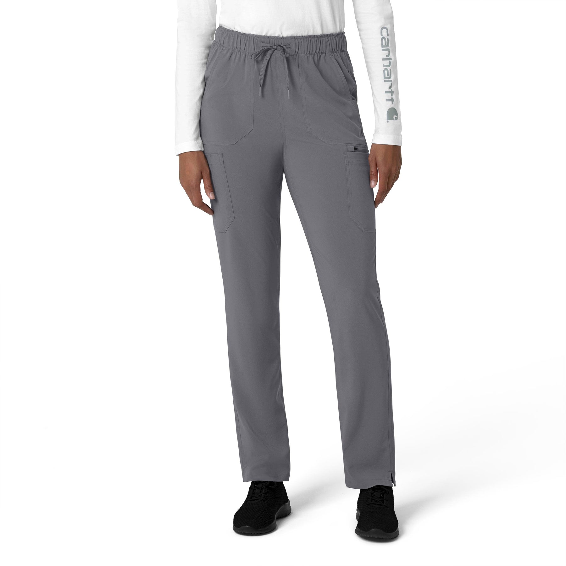 Force Cross-Flex Women's Straight Leg Cargo Scrub Pant Pewter