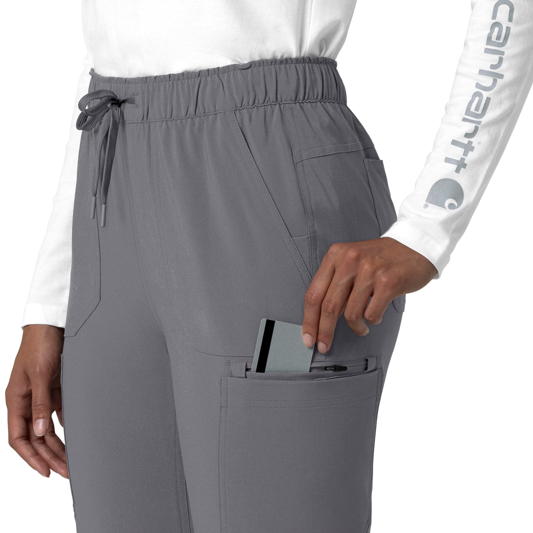 Carhartt Force Cross-Flex Women's Straight Leg Cargo Scrub Pant - Pewter