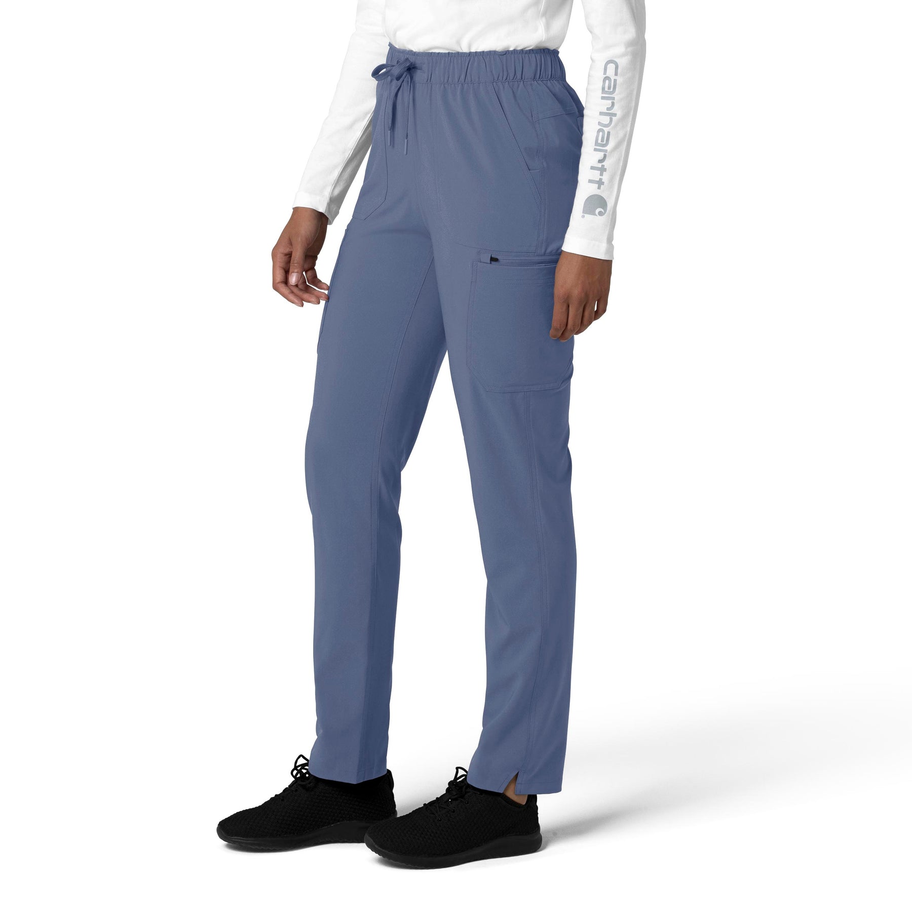 Force Cross-Flex Women's Straight Leg Cargo Scrub Pant Riverside side view