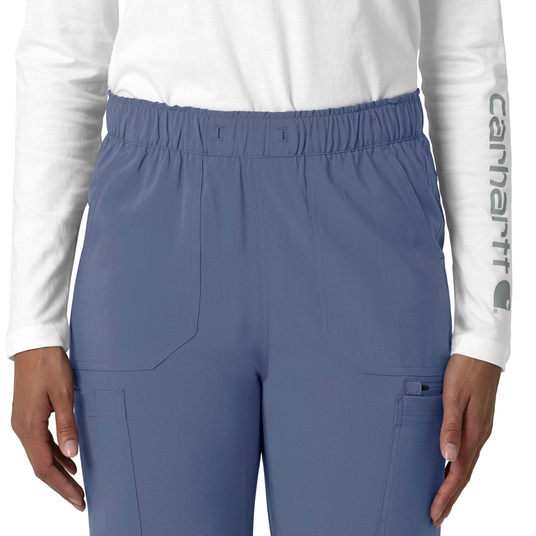 Force Cross-Flex Women's Straight Leg Cargo Scrub Pant Riverside front detail
