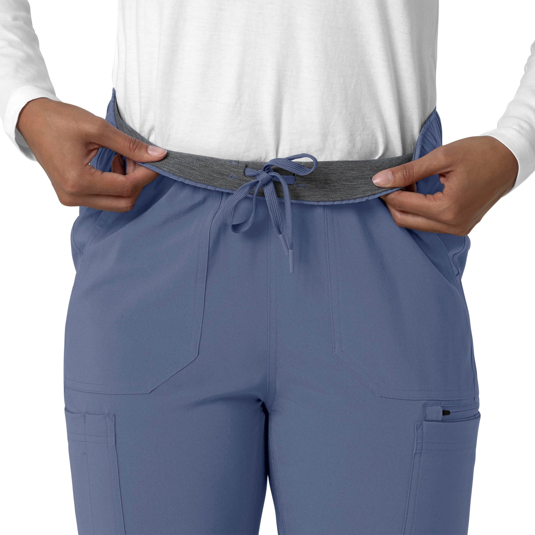 Force Cross-Flex Women's Straight Leg Cargo Scrub Pant Riverside side detail 1