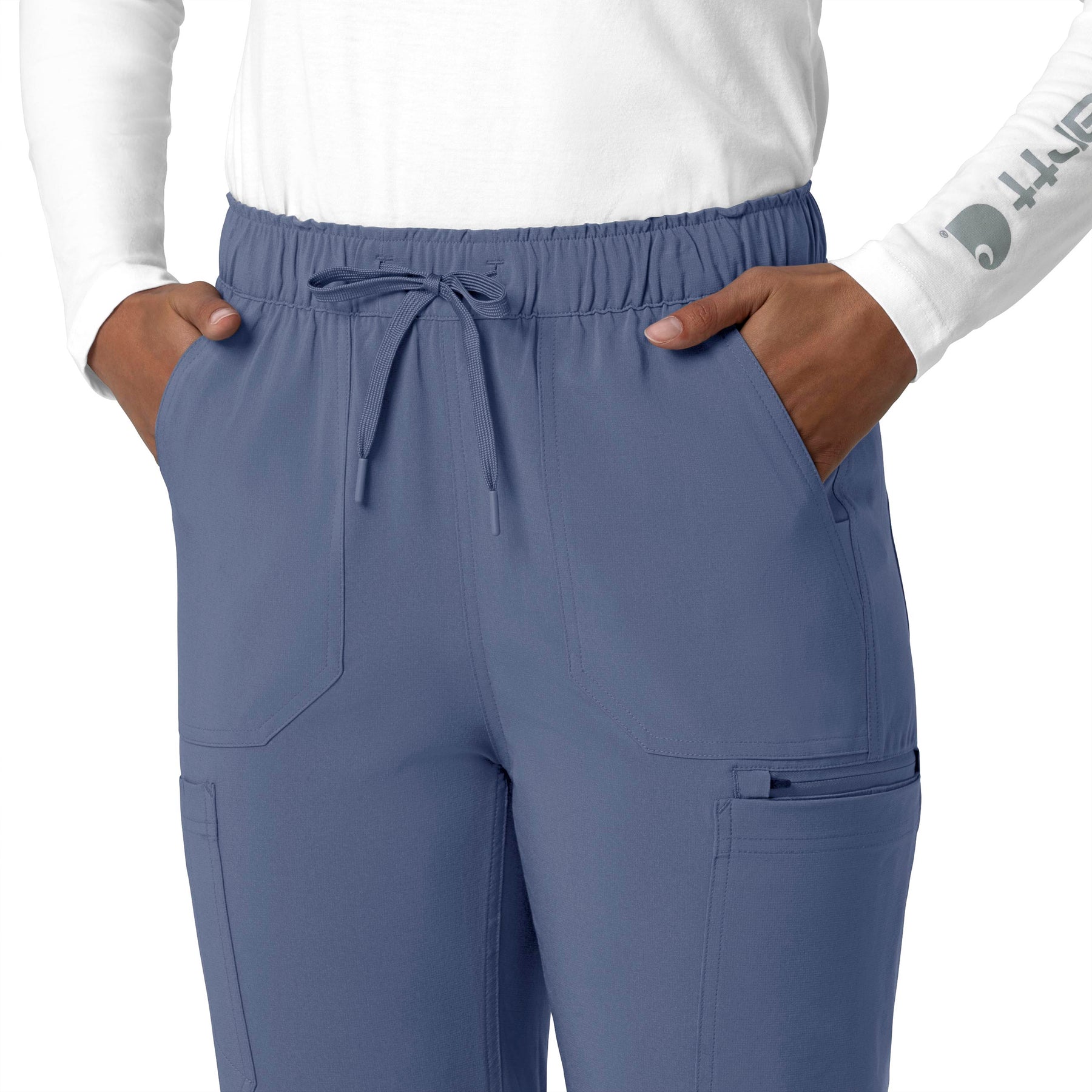 Force Cross-Flex Women's Straight Leg Cargo Scrub Pant Riverside side detail 2
