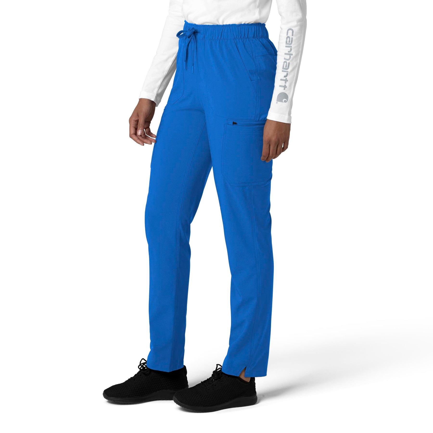 Force Cross-Flex Women's Straight Leg Cargo Scrub Pant Royal side view
