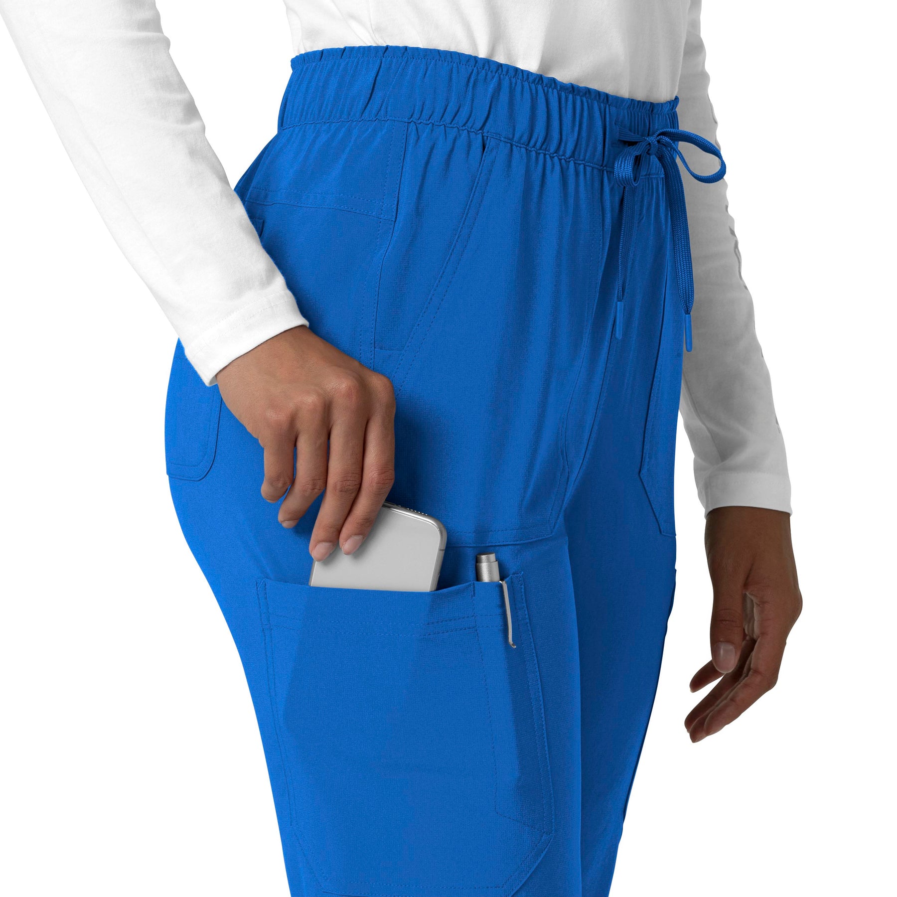 Force Cross-Flex Women's Straight Leg Cargo Scrub Pant Royal back detail