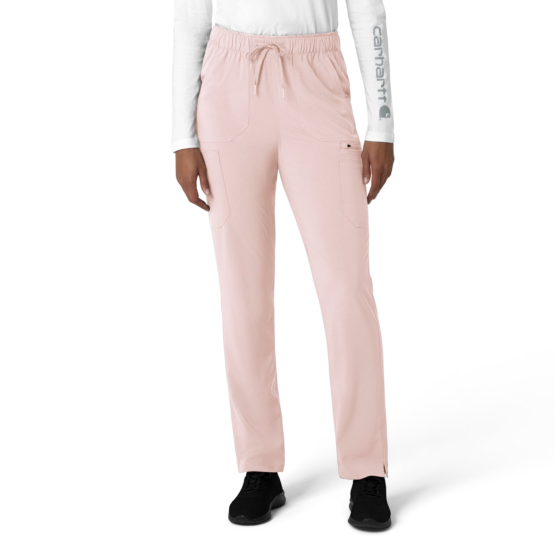 Force Cross-Flex Women's Straight Leg Cargo Scrub Pant Soft Rose