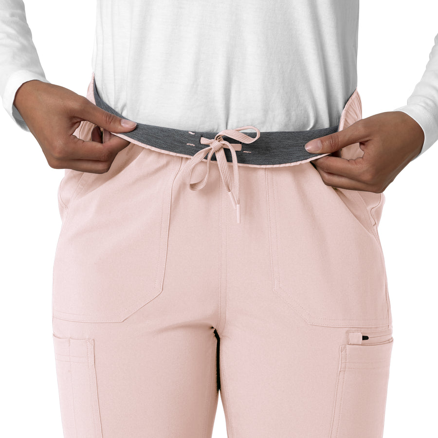 Force Cross-Flex Women's Straight Leg Cargo Scrub Pant Soft Rose side detail 1