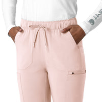 Force Cross-Flex Women's Straight Leg Cargo Scrub Pant Soft Rose side detail 2