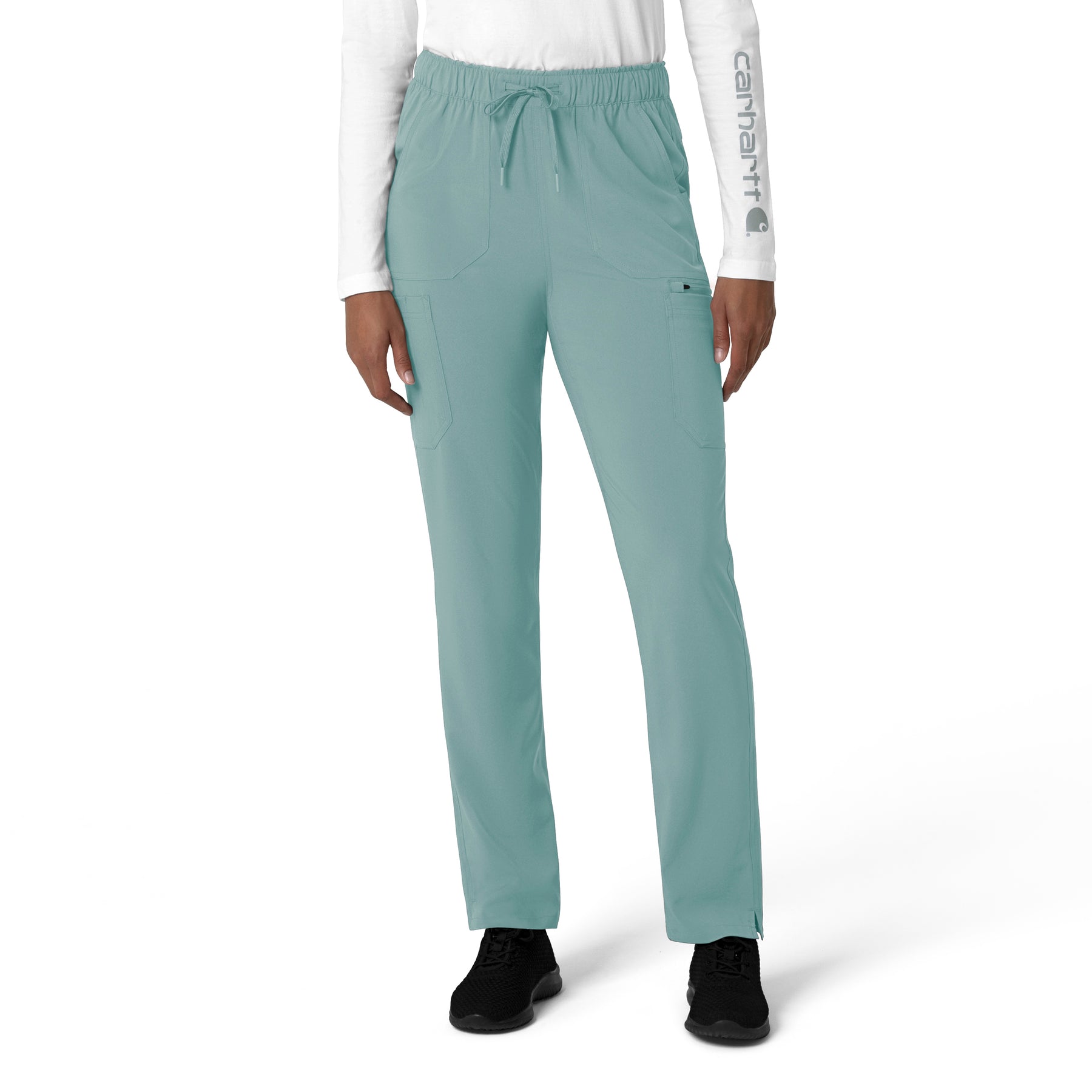 Force Cross-Flex Women's Straight Leg Cargo Scrub Pant Summer Blue