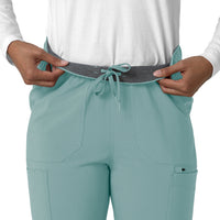 Force Cross-Flex Women's Straight Leg Cargo Scrub Pant Summer Blue side detail 1