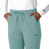 Force Cross-Flex Women's Straight Leg Cargo Scrub Pant Summer Blue side detail 2