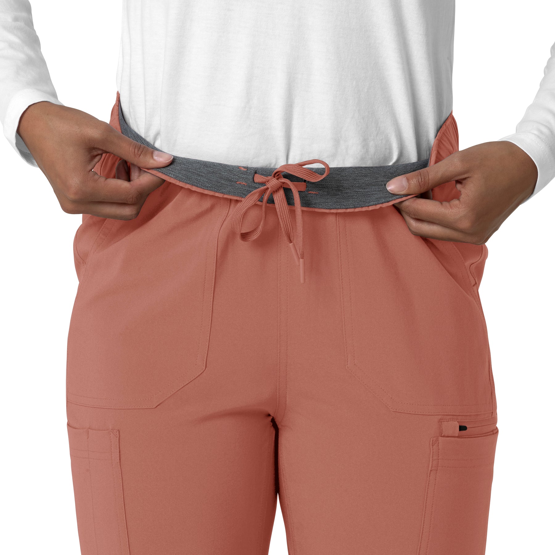 Force Cross-Flex Women's Straight Leg Cargo Scrub Pant Wildrose side detail 1