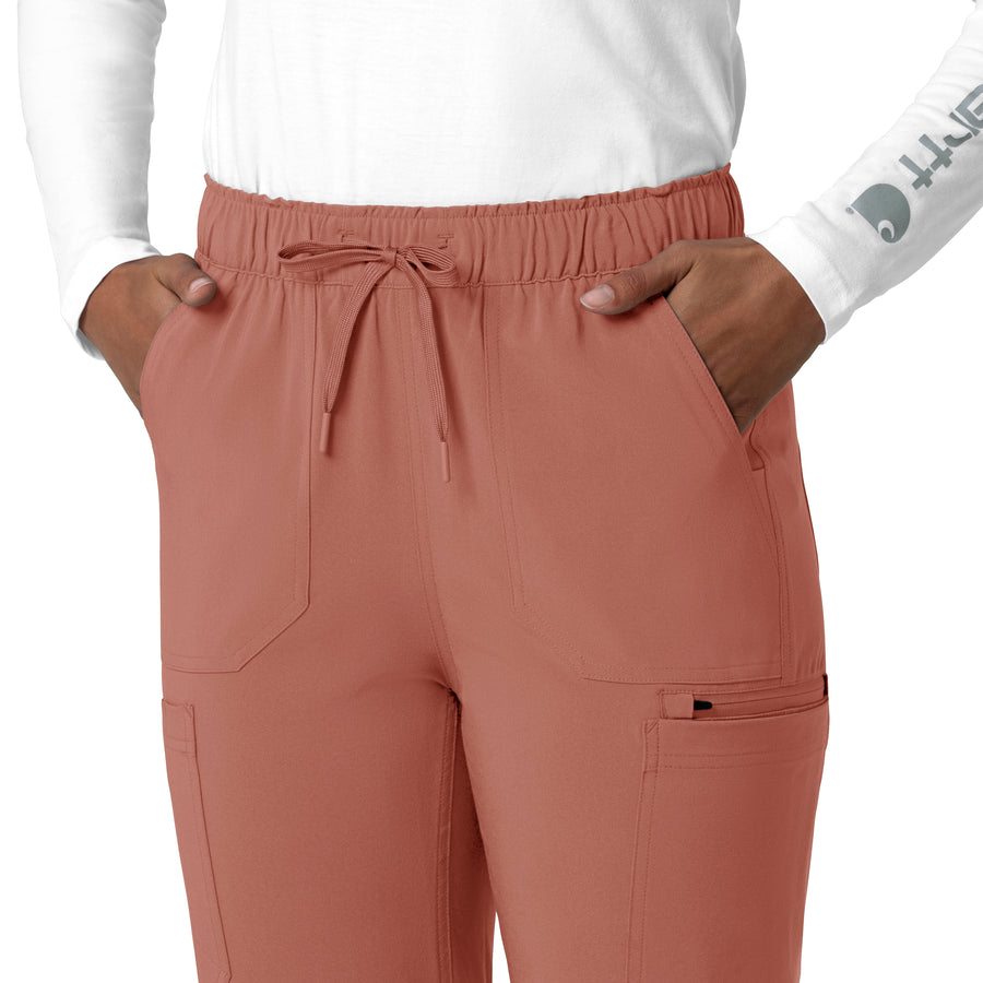 Force Cross-Flex Women's Straight Leg Cargo Scrub Pant Wildrose side detail 2